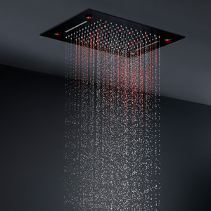 Sistema doccia nera 500x360mm LED pioggia e cascata soffione rubinetti termostatici <span class=keywords><strong>4</strong></span> vie bagno doccia corpo getti massaggio <span class=keywords><strong>4</strong></span>'' - Product Image 3