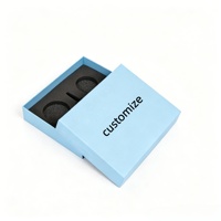 Caja de Cartón Rígido Azul Claro con Logotipo Personalizado Moderno, con Inserto de Espuma, Papel de Embalaje con Laminado Mate para Productos de Cuidado de la Piel y Cosméticos