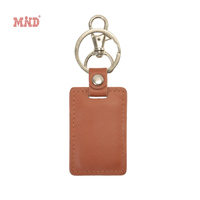 Porte-clés en cuir RFID 13,56 MHz avec impression de logo, puce NFC pour l'adhésion aux hôtels et autres applications