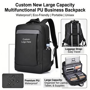 Custom New Large Capacity Multifunctional Waterproof Eco-Friendly PU Business <b>Bag</b> Unisex Portable Laptop Backpack - Product Image 1
