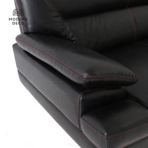 Custom Zwart Bruin Faux Lederen Sofa Met <span class=keywords><strong>Chaise</strong></span> - Product Image 6