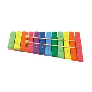 彩虹12尺度木质mini键钢琴木琴玩具