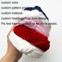 Noeud de cheveux personnalisé avec motif imprimé pour filles, printemps et été, en lin et coton, avec pinces ou bandeau en nylon