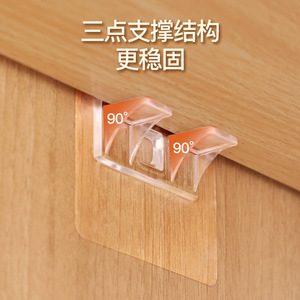 Shelf Support For Wardrobe <b>Adhesive</b> <b>Hook</b> Plastic 0-1kg Load Capacity Three Or More <b>Hooks</b> No Drill Installation - Product Image 2