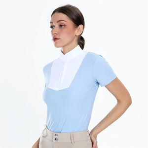 新しい服の女性の水色RTS乗馬競技ショーシャツメッシュ半袖トップス - Product Image 3