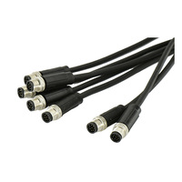 Connecteur d'aviation M12 M12XXX-07-093-X-L, faisceau de câbles 8 conducteurs, câble PVC non blindé, connecteur mâle à codage ABD, tête droite