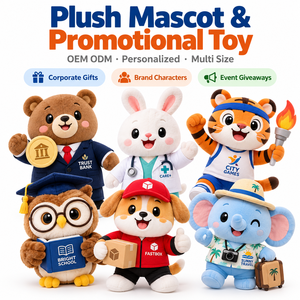 Peluche Personalizado de Mascota Industrial de 30 cm: Banquero, Doctor, Atleta, Maestro, Mensajero, Viajero. Muñeco de Peluche con Logotipo para Regalo Empresarial, Juguete de Mascota. - Product Image 1