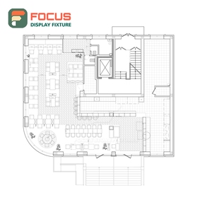 เคาน์เตอร์บริการร้านกาแฟสมัยใหม่ ชั้นวางกระจกโชว์สินค้า ฝาปิดแก้ว โซนเครื่องปรุง เคาน์เตอร์บริการหน้าร้าน - Product Image 2