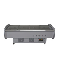 Réfrigérateur commercial à vitrine incurvée, armoire réfrigérée pour salades, table de préparation de sandwichs, présentoir 2,1 m
