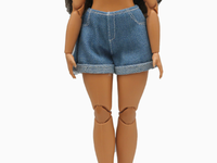 Nouveauté : modèle de jouet en peluche pour filles à l'échelle 1:6, pantalons en jean, shorts, t-shirts, jouet éducatif