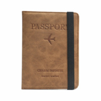 Porte-passeport de luxe de voyage portable Couverture de document de blocage personnalisée avec motifs en matériau PU