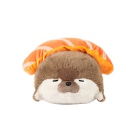 Dessin animé Sushi joint Paapa loutre de mer en peluche oreiller brodé Polyester peluche poupée PP coton couette Coax sommeil literie