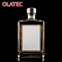 Botella de Licor Premium OLATEC, Botella de Vidrio Moderna para Licores, Botellas de Whisky Cuadradas Clásicas para Regalo