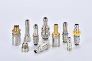 <span class=keywords><strong>Raccord</strong></span> rapide autobloquant en laiton nickelé droit, à débit total, avec joint jaune, type pagode, pour tuyau et tube - Product Image 3