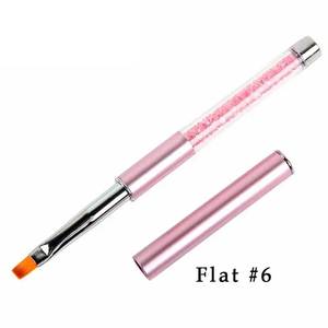 Kit de pinceaux à ongles en gel UV pour French manucure, lignes et motifs, avec manche en strass rose, pour peinture et dessin d'ongles en salon, ensemble de pinceaux de manucure en gel - Product Image 3