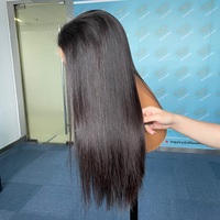 Perruque DiLuxe HD Lace en Cheveux Naturels Raides de Qualité Supérieure Couleur Naturelle Haut de Gamme