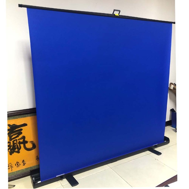 Blue Background Portable Pull up Backdrop Collapsible Chromakey Panel for Photo Backdrop Video Studio, Wrinkle-Resistant