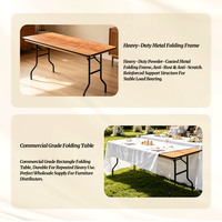 Meubles d'événement en gros, tables pliantes rectangulaires en bois ignifuge pour les événements de mariage