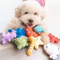 Divers modèles d'animaux de l'océan Jouet en peluche pour chien Petits jouets à mâcher pour chiot en peluche avec couineur