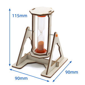 Kit d'horloge à sable en bois 90 mm x 90 mm x 115 mm, jouet scientifique éducatif pour enfants, modèle d'expérimentation physique DIY - Product Image 1