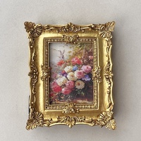 Marco de Fotos Barroco de Resina Hecho a Mano, Estilo Retro Vintage Dorado, 4x6 Pulgadas, Ecológico, Impresión UV, con Soporte de Caballete para Mesa, Estilo Europeo