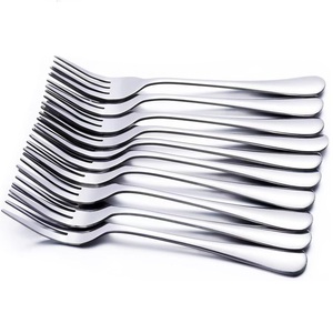 Bạc thép không gỉ ngã ba đặt 8-inch Pasta nhà hàng Bộ đồ ăn vật liệu kim loại trong kho - Product Image 2