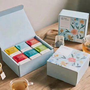 กล่องของขวัญชาทำจากกระดาษรีไซเคิลแบบกำหนดเอง บรรจุภัณฑ์แข็งสำหรับชุดของขวัญอาหาร พร้อมเคลือบเงาและเคลือบด้าน - Product Image 1