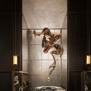 FRP tùy chỉnh nghệ thuật trừu tượng sóng điêu khắc cho khách sạn ngoài trời/biệt thự trang trí tay mô hình món quà lưu niệm - Product Image 4