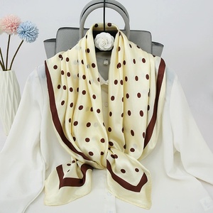 Luxury Geometric Pattern Silk Satin Scarf 90cm Large Square <strong>Hijab</strong> Headwear for Muslim Womens Fashion and <strong>Gift</strong> <strong>Set</strong> - Product Image 3