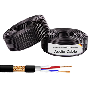 Kabel Audio Profesional Low Noise 24AWG 2-Core OFC Tembaga Murni XLR RCA Stereo dengan Selubung PVC dan Jalinan Foil, Gulungan Kabel Mikrofon - Product Image 2