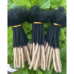 Extensions de <span class=keywords><strong>dreadlocks</strong></span> en cheveux humains faites à la main, effet ombré |   Extensions de cheveux 100% Remy, Locs moyennes pour femmes et hommes - Product Image 6