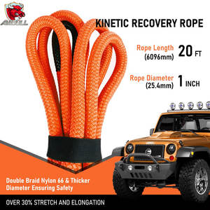 Ambull Alta resistencia y resistencia al desgaste 4x4 7/8 'x30ft todoterreno Mejor Kit de cuerda de recuperación cinética para todoterreno - Product Image 2