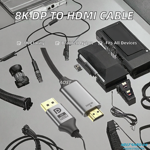 <span class=keywords><strong>Cable</strong></span> <span class=keywords><strong>DisplayPort</strong></span> 1.4 a HDMI 2.1 de 8K y 60Hz, <span class=keywords><strong>Cable</strong></span> Trenzado Unidireccional, Compatible con HDCP 2.3/HDR 10/DSC para <span class=keywords><strong>HP</strong></span>, Dell y Más - Product Image 2