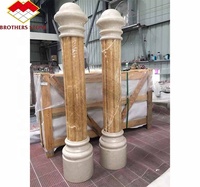 Colonne en marbre d'onyx moderne en pierre naturelle polie pour piliers d'escalier
