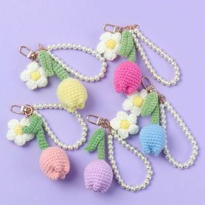 Wholesale Handmade Novelty Acrylic Crochet Flower Keychain for Thanksgiving New Year Christmas & Valentine's Day <b>Gifts</b> - Product Image 1