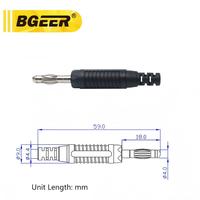 Connecteur mâle de test en cuivre nickelé pur, 4,0 mm, type banane, moulé par injection, personnalisable