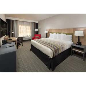 Country Inn 5 Star Hotel Bedroom Project King / Queen Size Furniture Hotel Casegoods Guest Room Furniture