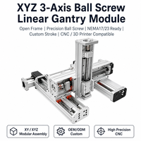 Mesa motorizada de 3 ejes lineales XYZ, sistema de posicionamiento multieje, guía de riel personalizable, PLC, rodamientos, sistema de refrigeración