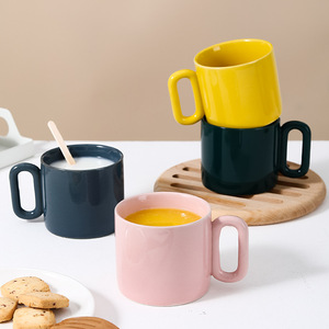 Tasse à café de luxe en céramique pour Macaron, Style nordique créatif, de grande valeur, pour bureau, haut de gamme, eau potable, pour Couple, léger, 2023 - Product Image 3