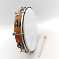 OEM Factory Wholesale Double Layer Tunable Wooden Tambourine Sheepskin Drum Heads Handmade Percussion Instrument 4-10 Inch Sizes