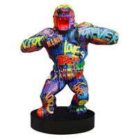 Orang-outan Donkey Kong Statue grandeur nature moderne résine artisanat peint à la main en fibre de verre fluide Art gorille King Kong Figurine