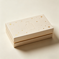 Boîte cadeau cosmétique haut de gamme de luxe en carton avec fermeture magnétique et inserts en éponge pour crème contour des yeux et huiles essentielles, recyclée