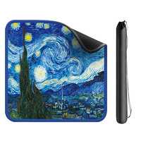 Tapete de Mahjong de Goma Gruesa Antideslizante, Reductor de Ruido y Fácil de Limpiar con Diseño de la Famosa Pintura de Van Gogh