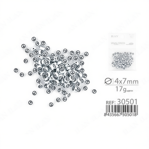 Perles Ilan Abalorios Symbole de la Paix 4x7mm Argentées pour la Fabrication de Bijoux 17g environ Réf 30501 - Product Image 2