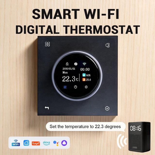 High-end Multi-functional EU Standard Floor Heating Thermostat New Design Trending Smart Home Thermostats