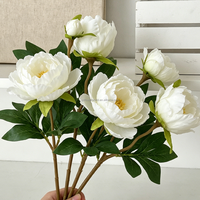 2 Tangkai Bunga Peony Sutra Buatan, Bunga Artifisial Cina, Dekorasi Meja Ruang Tamu, Pernikahan, Festival
