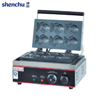 Four à gaufres Taiyaki électrique intelligent 1,5 kW avec contrôle de température et minuterie, corps en acier inoxydable épais, machine à former des Taiyaki antiadhésive