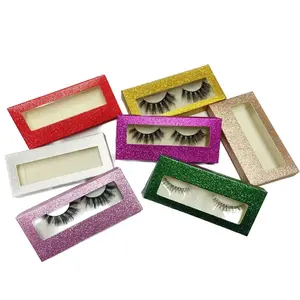 空闪光睫毛盒包装盒花式粉色睫毛盒定制睫毛盒