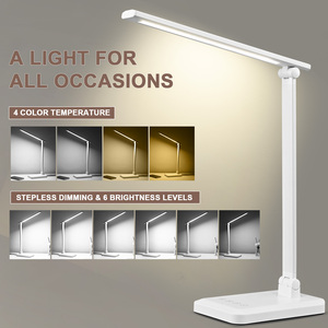 Đèn bàn đen trắng hiện đại Văn phòng tại nhà Đọc sách Học sinh Chăm sóc mắt Đa chức năng <span class=keywords><strong>LED</strong></span> Tiết kiệm năng lượng Điều khiển cảm ứng có thể điều chỉnh độ sáng - Product Image 2