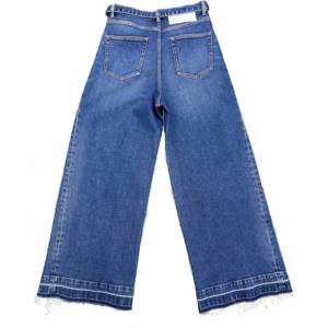 Pantalones vaqueros lavados de mezclilla, pantalones vaqueros rectos con bigotes, pantalones OEM ODM para mujer - Product Image 2